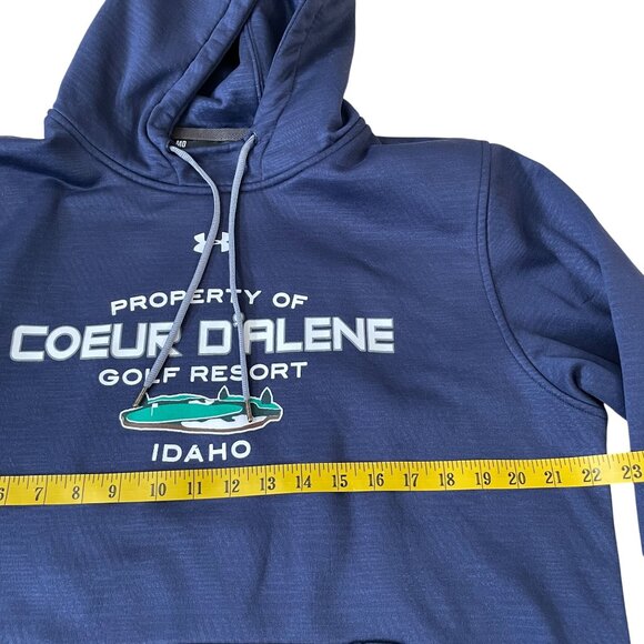 Under Armour Coeur D'Alene Golf Resort Idaho Navy Men's Hoodie Medium Loose Fit - Picture 3 of 5